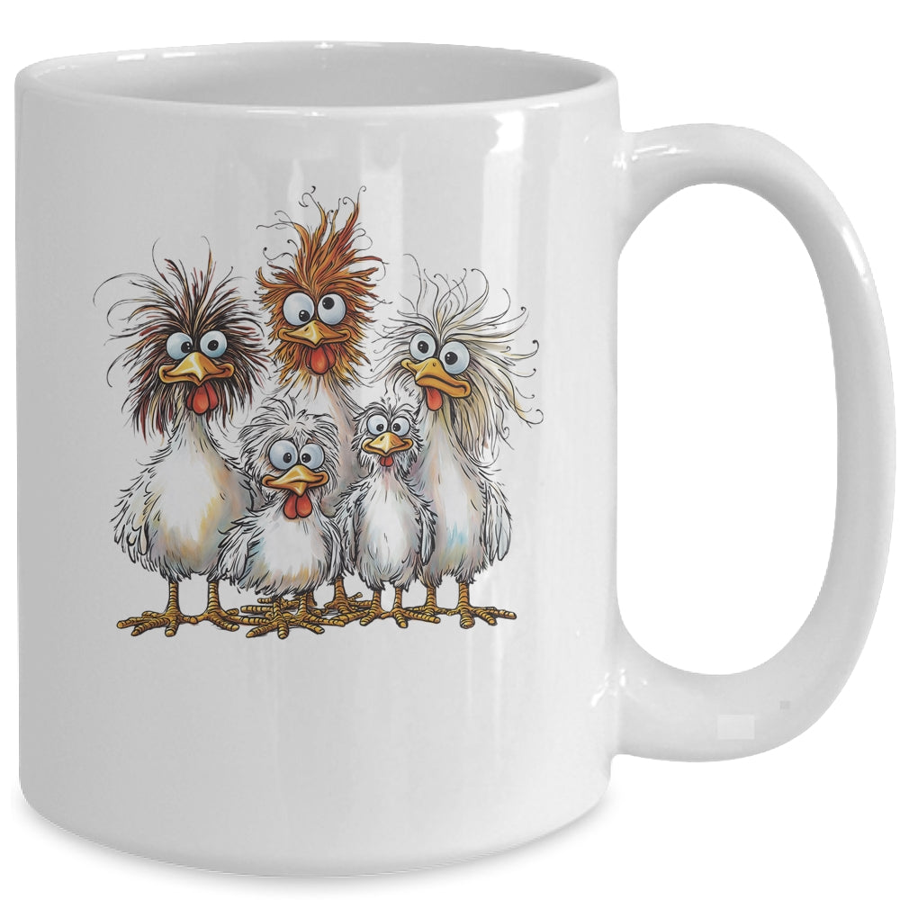 Eagerlys Colorful Funny Chicken Art Crazy Chicken Family Mug | teecentury