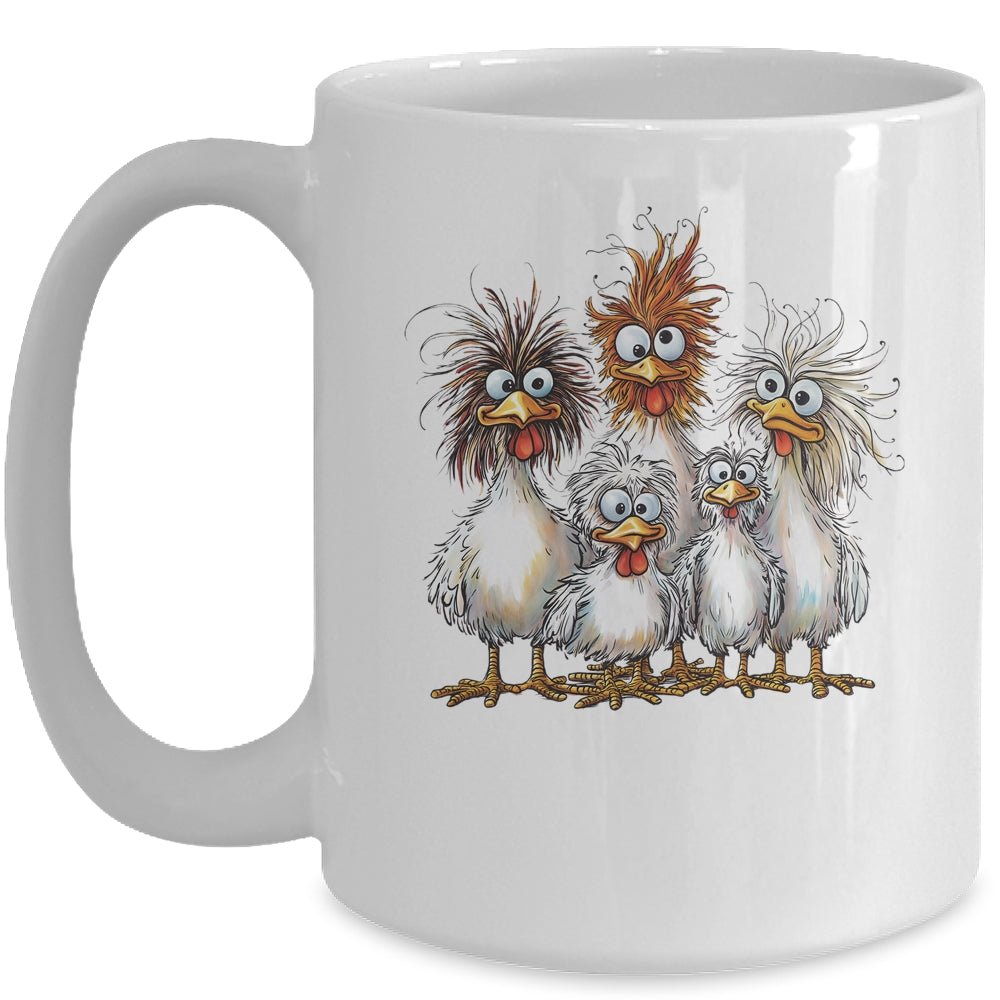 Eagerlys Colorful Funny Chicken Art Crazy Chicken Family Mug | teecentury