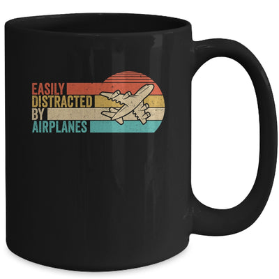 Easily Distracted By Airplanes Funny Pilot Aviation Plane Mug | teecentury