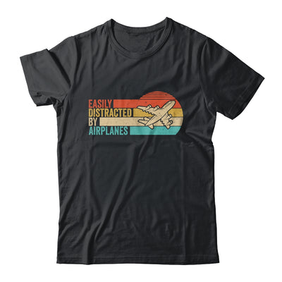 Easily Distracted By Airplanes Funny Pilot Aviation Plane Shirt & Hoodie | teecentury