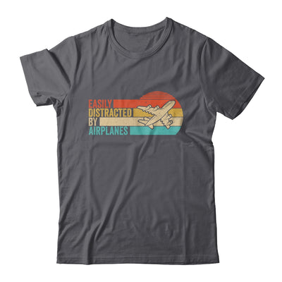 Easily Distracted By Airplanes Funny Pilot Aviation Plane Shirt & Hoodie | teecentury