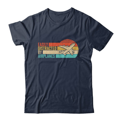 Easily Distracted By Airplanes Funny Pilot Aviation Plane Shirt & Hoodie | teecentury