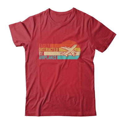 Easily Distracted By Airplanes Funny Pilot Aviation Plane Shirt & Hoodie | teecentury