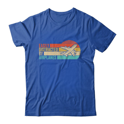 Easily Distracted By Airplanes Funny Pilot Aviation Plane Shirt & Hoodie | teecentury