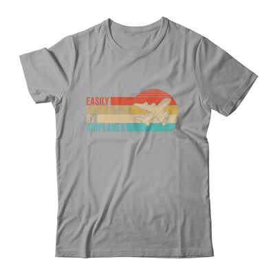 Easily Distracted By Airplanes Funny Pilot Aviation Plane Shirt & Hoodie | teecentury