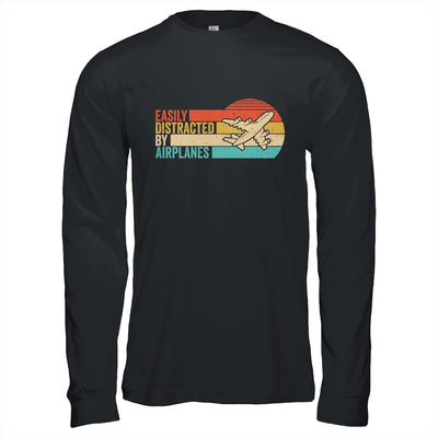 Easily Distracted By Airplanes Funny Pilot Aviation Plane Shirt & Hoodie | teecentury