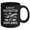 Easily Distracted By Airplanes Pilot Design For Men Funny Mug | teecentury