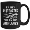 Easily Distracted By Airplanes Pilot Design For Men Funny Mug | teecentury