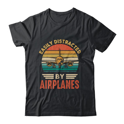 Easily Distracted By Airplanes Pilot Funny Aviation Shirt & Hoodie | teecentury