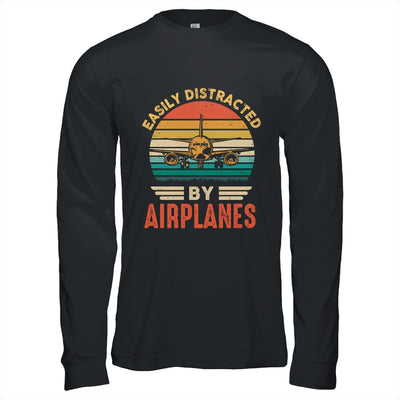 Easily Distracted By Airplanes Pilot Funny Aviation Shirt & Hoodie | teecentury