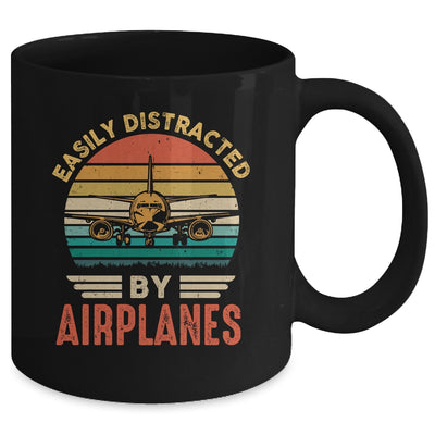 Easily Distracted By Airplanes Pilot Funny Aviation Mug | teecentury