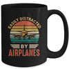 Easily Distracted By Airplanes Pilot Funny Aviation Mug | teecentury