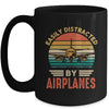 Easily Distracted By Airplanes Pilot Funny Aviation Mug | teecentury