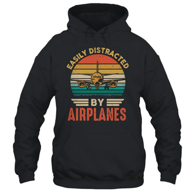 Easily Distracted By Airplanes Pilot Funny Aviation Shirt & Hoodie | teecentury
