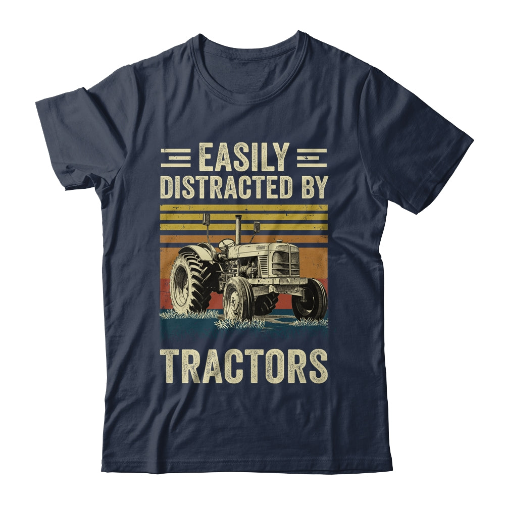 Easily Distracted By Tractor Art Men Farming Farmer Truck Shirt & Hoodie | teecentury