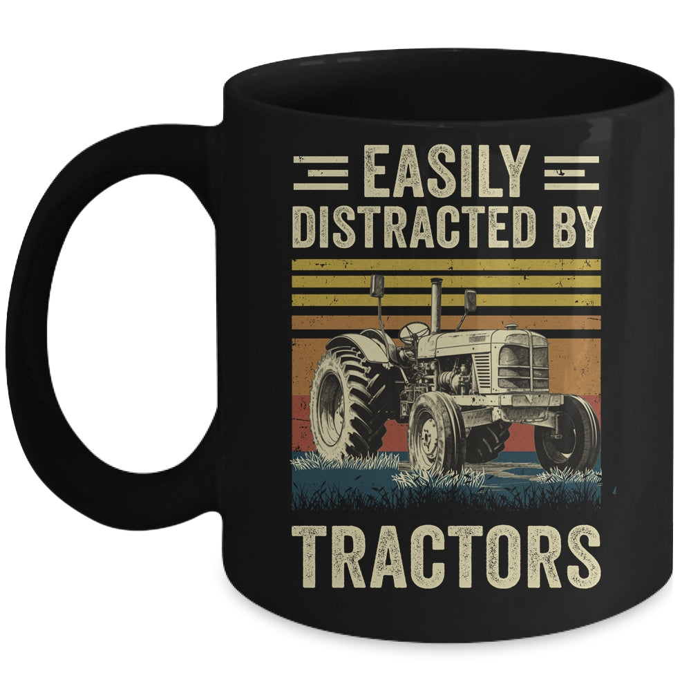 Easily Distracted By Tractor Art Men Farming Farmer Truck Mug | teecentury