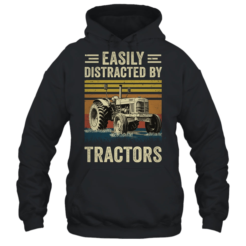 Easily Distracted By Tractor Art Men Farming Farmer Truck Shirt & Hoodie | teecentury