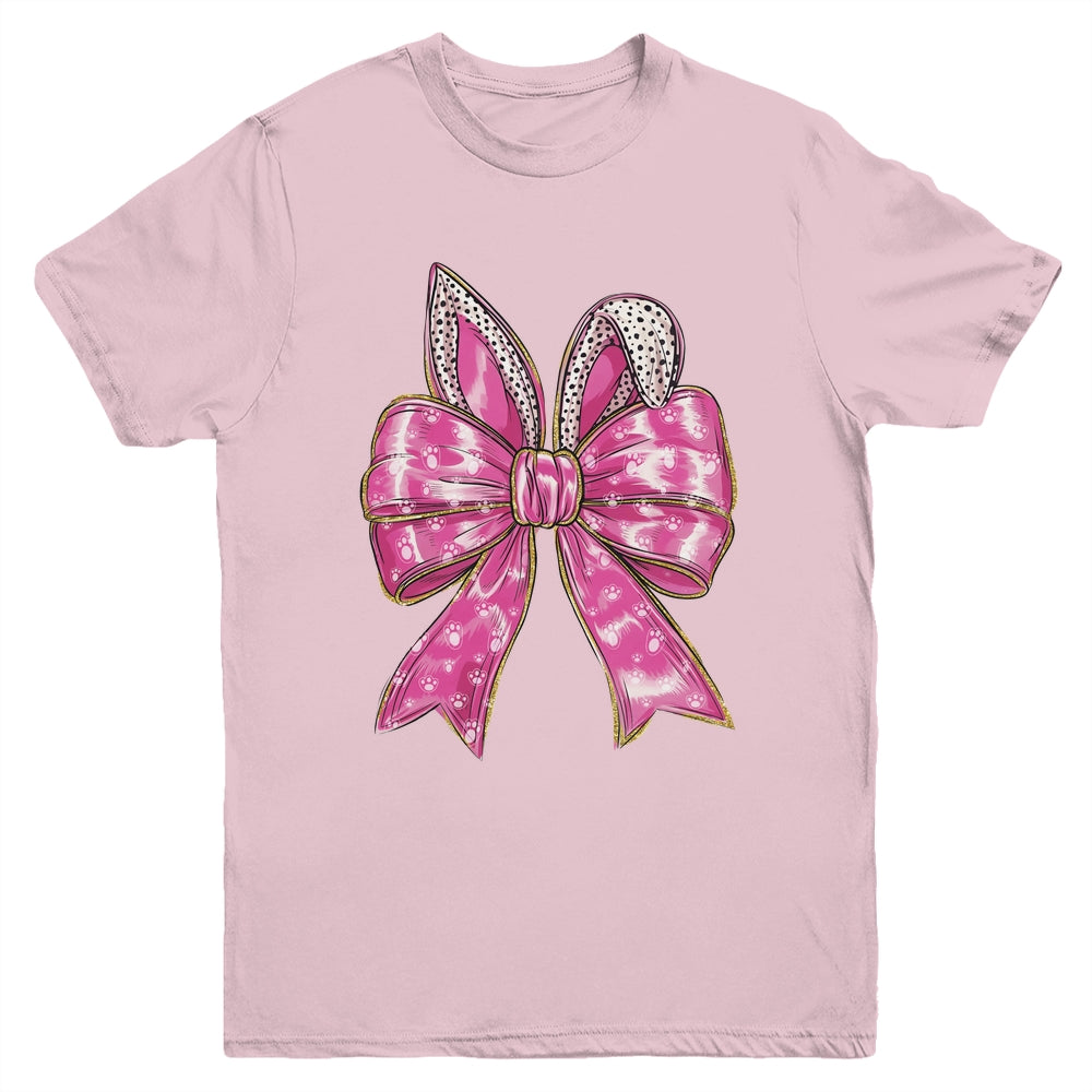 Easter Bunny Coquette Easter Day Happy Women Girls Jesus Youth Shirt | teecentury