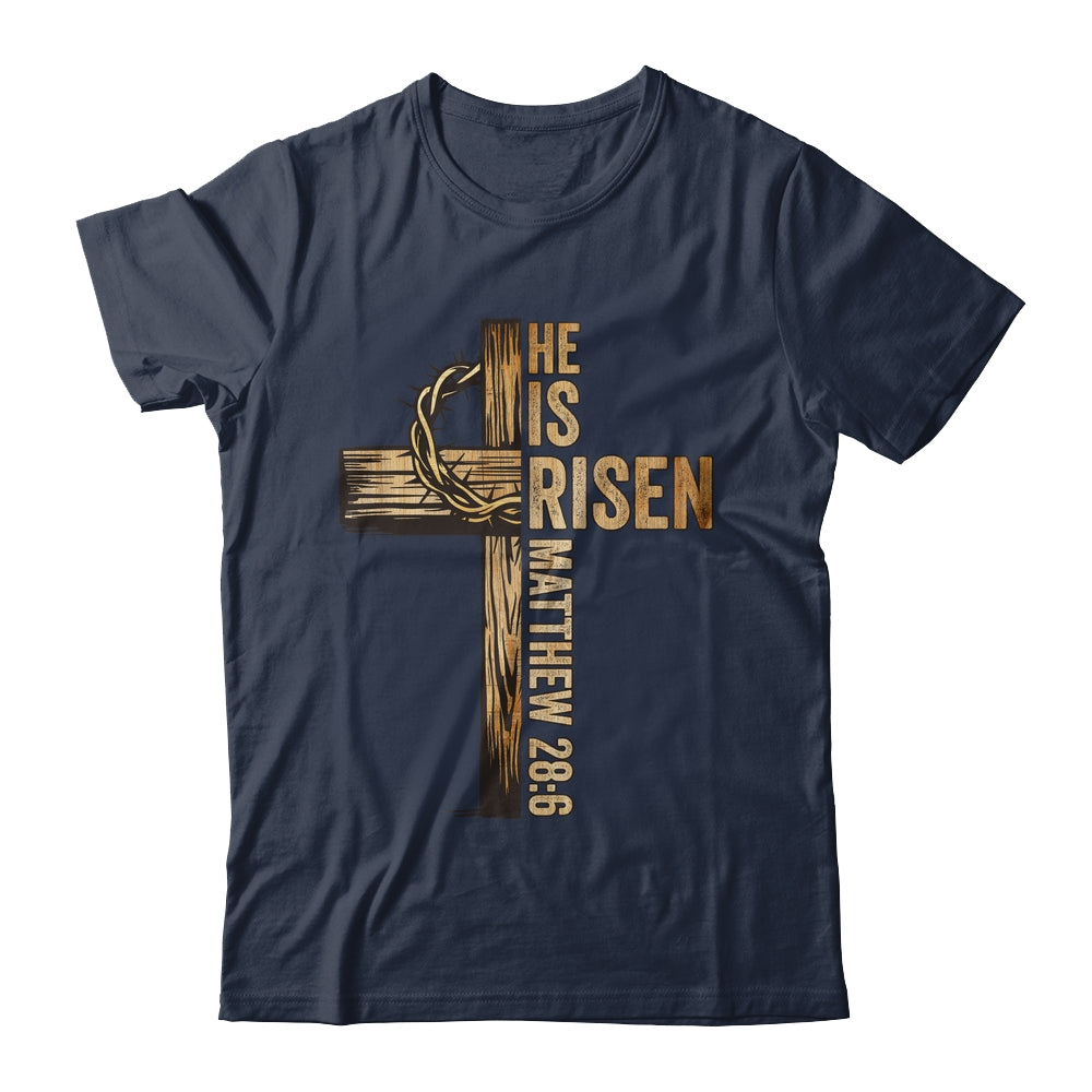 Easter Cross He Is Risen Jesus Christian Men Women Kids Shirt & Hoodie | teecentury