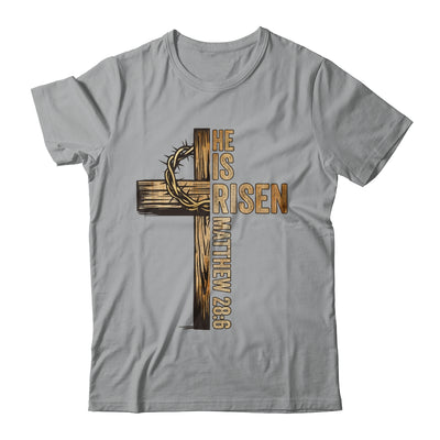 Easter Cross He Is Risen Jesus Christian Men Women Kids Shirt & Hoodie | teecentury