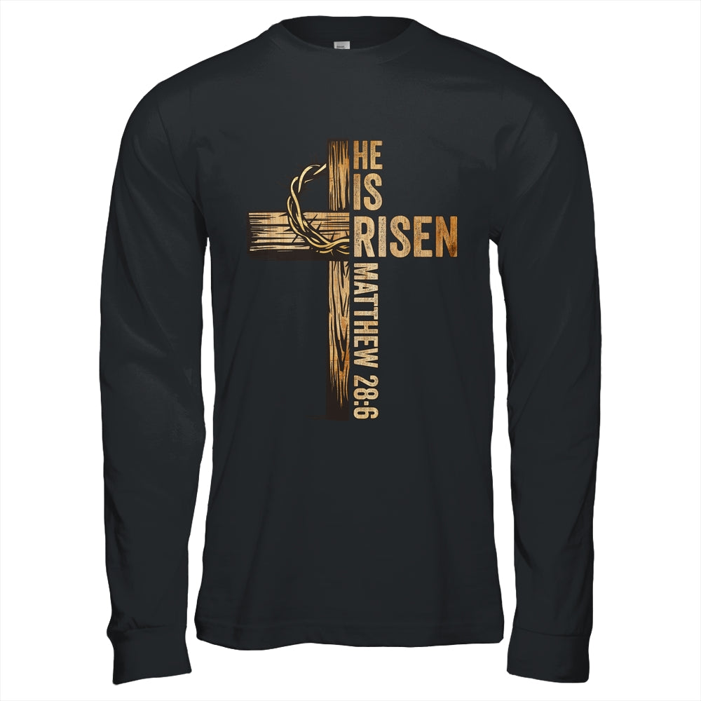 Easter Cross He Is Risen Jesus Christian Men Women Kids Shirt & Hoodie | teecentury