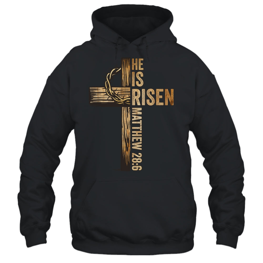 Easter Cross He Is Risen Jesus Christian Men Women Kids Shirt & Hoodie | teecentury