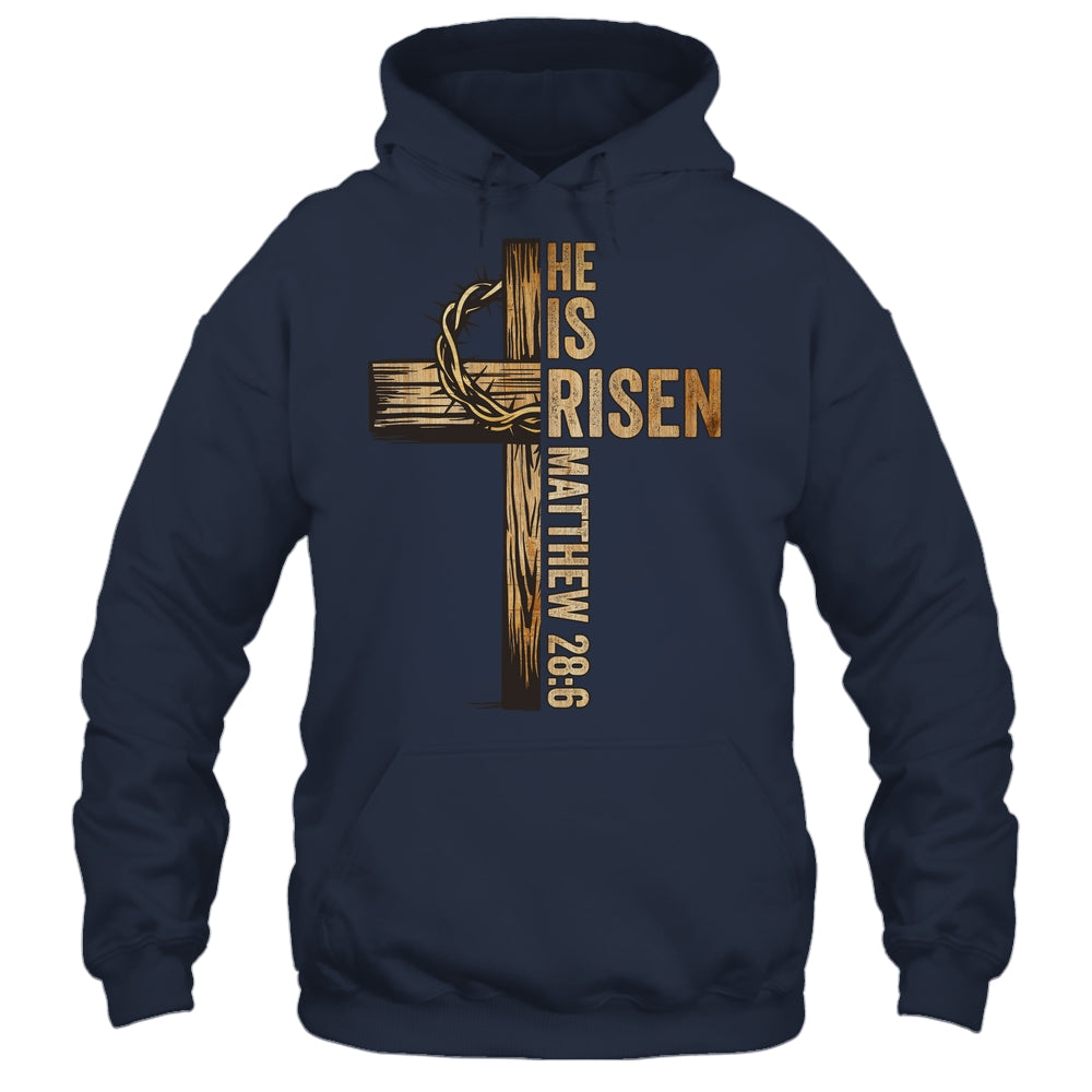 Easter Cross He Is Risen Jesus Christian Men Women Kids Shirt & Hoodie | teecentury