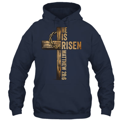 Easter Cross He Is Risen Jesus Christian Men Women Kids Shirt & Hoodie | teecentury