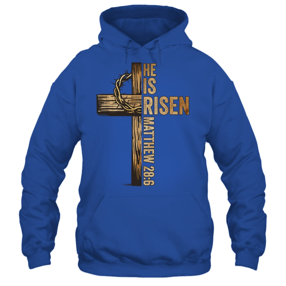 Easter Cross He Is Risen Jesus Christian Men Women Kids Shirt & Hoodie | teecentury