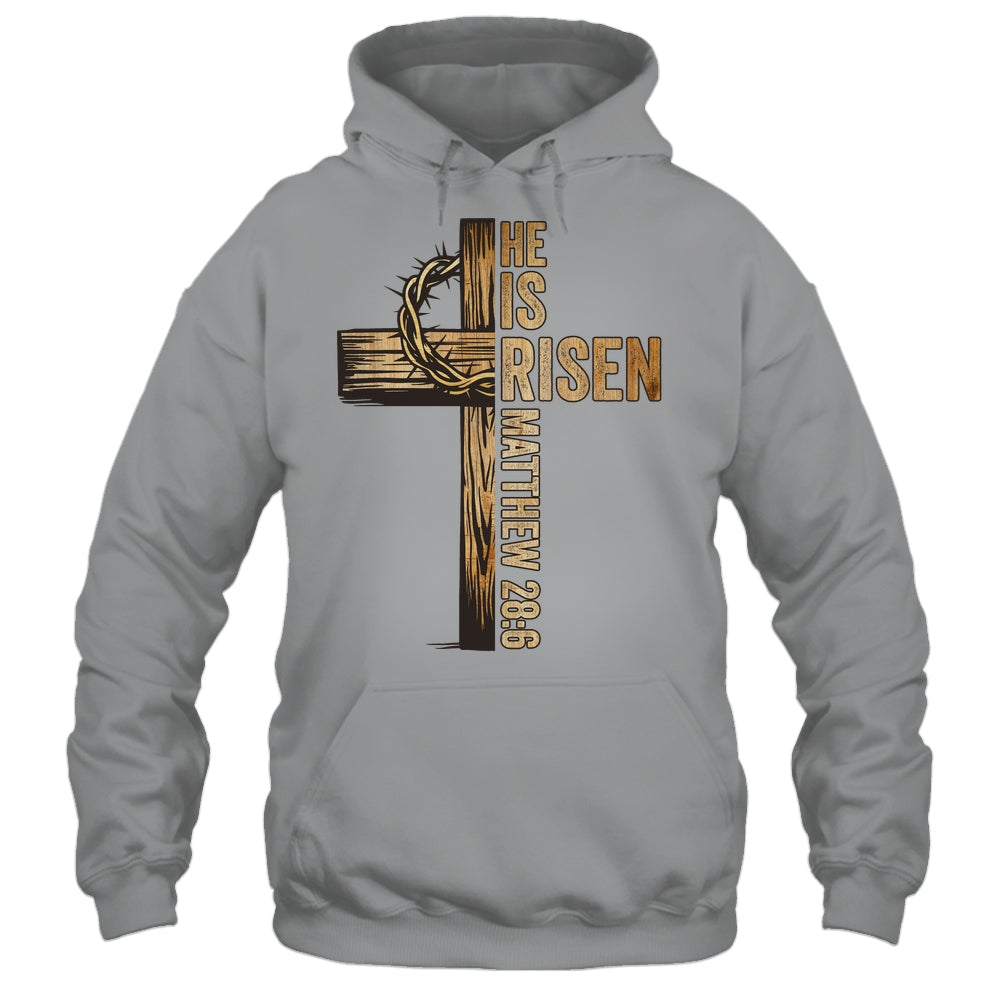 Easter Cross He Is Risen Jesus Christian Men Women Kids Shirt & Hoodie | teecentury