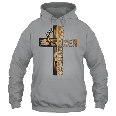 Easter Cross He Is Risen Jesus Christian Men Women Kids Shirt & Hoodie | teecentury