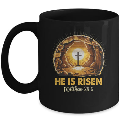 Easter He Is Risen Cross Matthew Jesus Christian Men Women Mug | teecentury