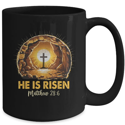 Easter He Is Risen Cross Matthew Jesus Christian Men Women Mug | teecentury