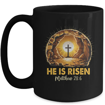 Easter He Is Risen Cross Matthew Jesus Christian Men Women Mug | teecentury