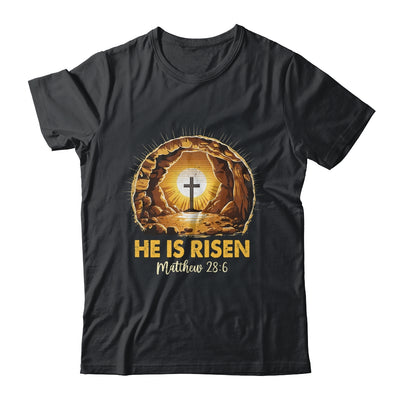 Easter He Is Risen Cross Matthew Jesus Christian Men Women Shirt & Hoodie | teecentury