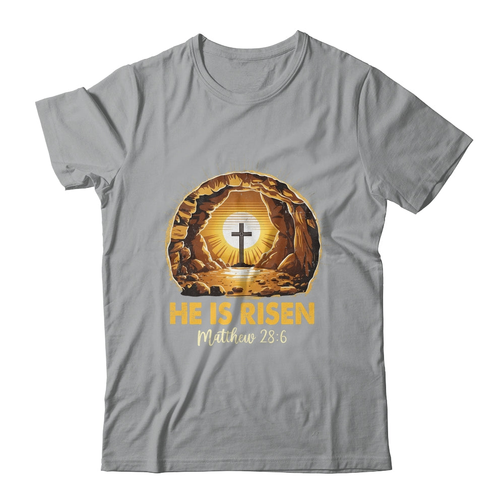 Easter He Is Risen Cross Matthew Jesus Christian Men Women Shirt & Hoodie | teecentury