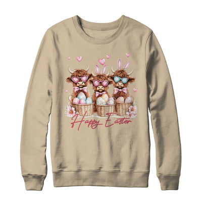 Easter Highland Cow Cute Cow Easter Retro Happy Easter Shirt & Sweatshirt | teecentury