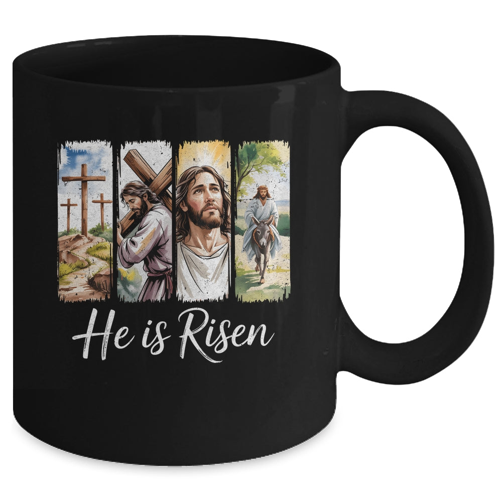 Easter Jesus He Is Risen 4 Scenes Christian Men Women Mug | teecentury