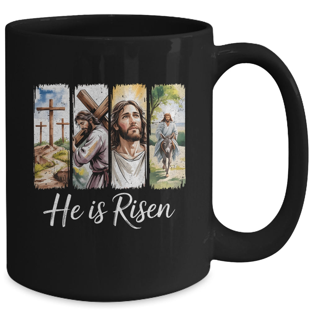 Easter Jesus He Is Risen 4 Scenes Christian Men Women Mug | teecentury