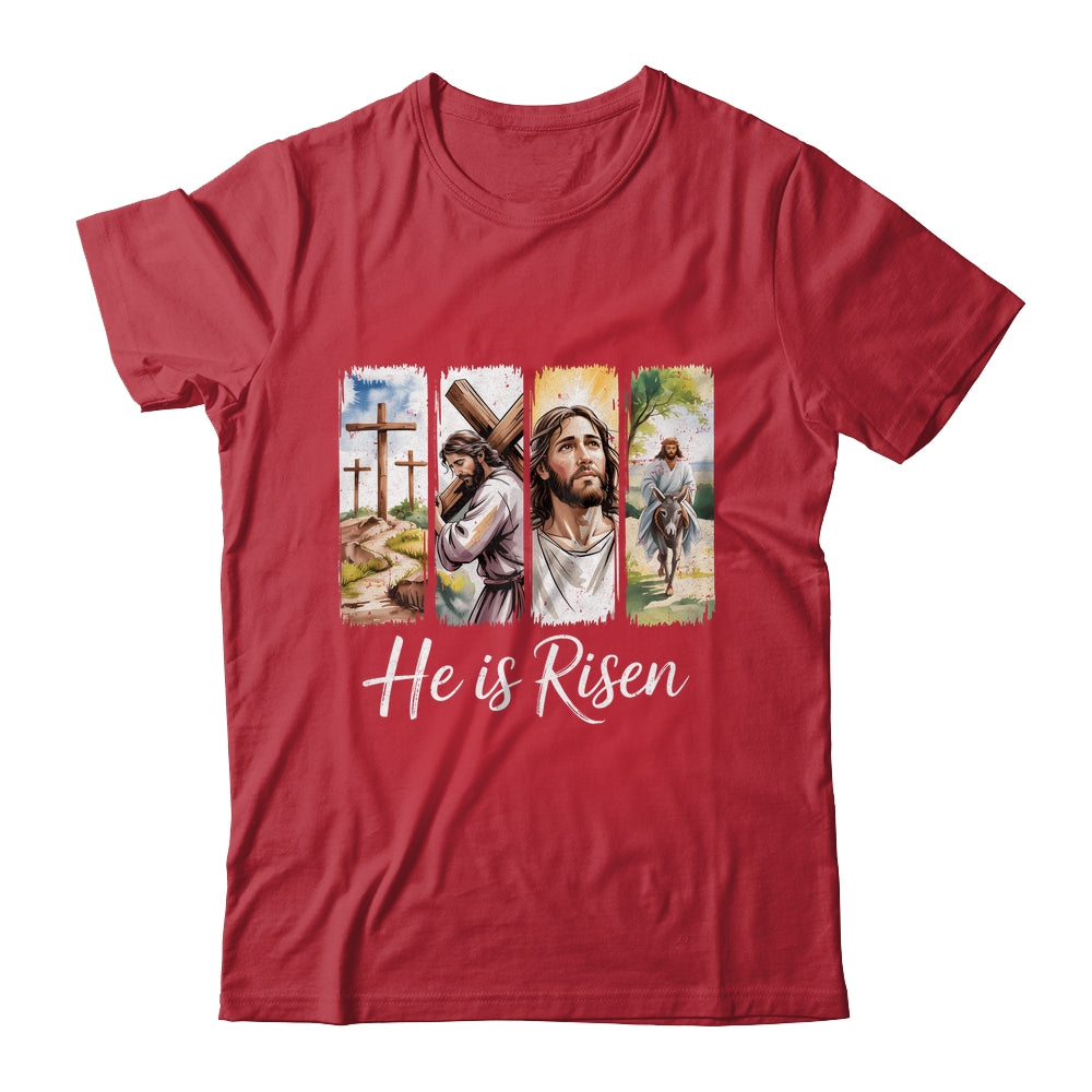 Easter Jesus He Is Risen 4 Scenes Christian Men Women Shirt & Hoodie | teecentury