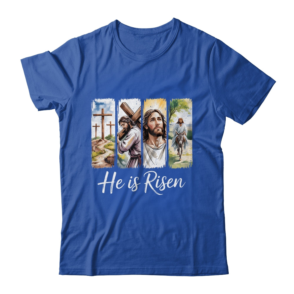 Easter Jesus He Is Risen 4 Scenes Christian Men Women Shirt & Hoodie | teecentury