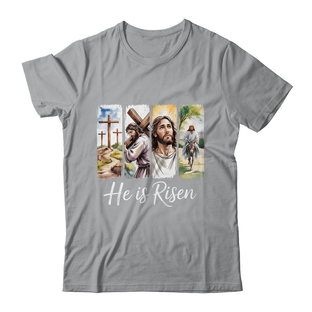Easter Jesus He Is Risen 4 Scenes Christian Men Women Shirt & Hoodie | teecentury