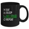Eat Sleep Cut Grass Landscaping Funny Lawn Mowing Lawn Mower Mug | teecentury