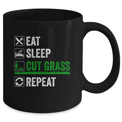 Eat Sleep Cut Grass Landscaping Funny Lawn Mowing Lawn Mower Mug | teecentury