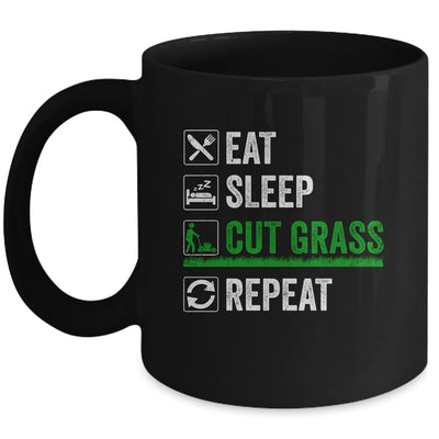 Eat Sleep Cut Grass Landscaping Funny Lawn Mowing Lawn Mower Mug | teecentury