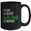 Eat Sleep Cut Grass Landscaping Funny Lawn Mowing Lawn Mower Mug | teecentury