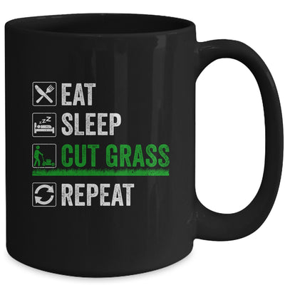 Eat Sleep Cut Grass Landscaping Funny Lawn Mowing Lawn Mower Mug | teecentury