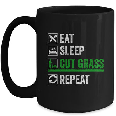 Eat Sleep Cut Grass Landscaping Funny Lawn Mowing Lawn Mower Mug | teecentury