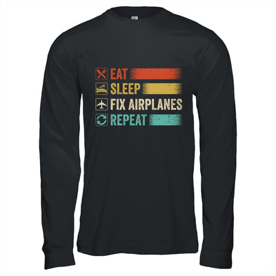 Eat Sleep Fix Airplanes Repeat Funny Aircraft Mechanic Shirt & Hoodie | teecentury