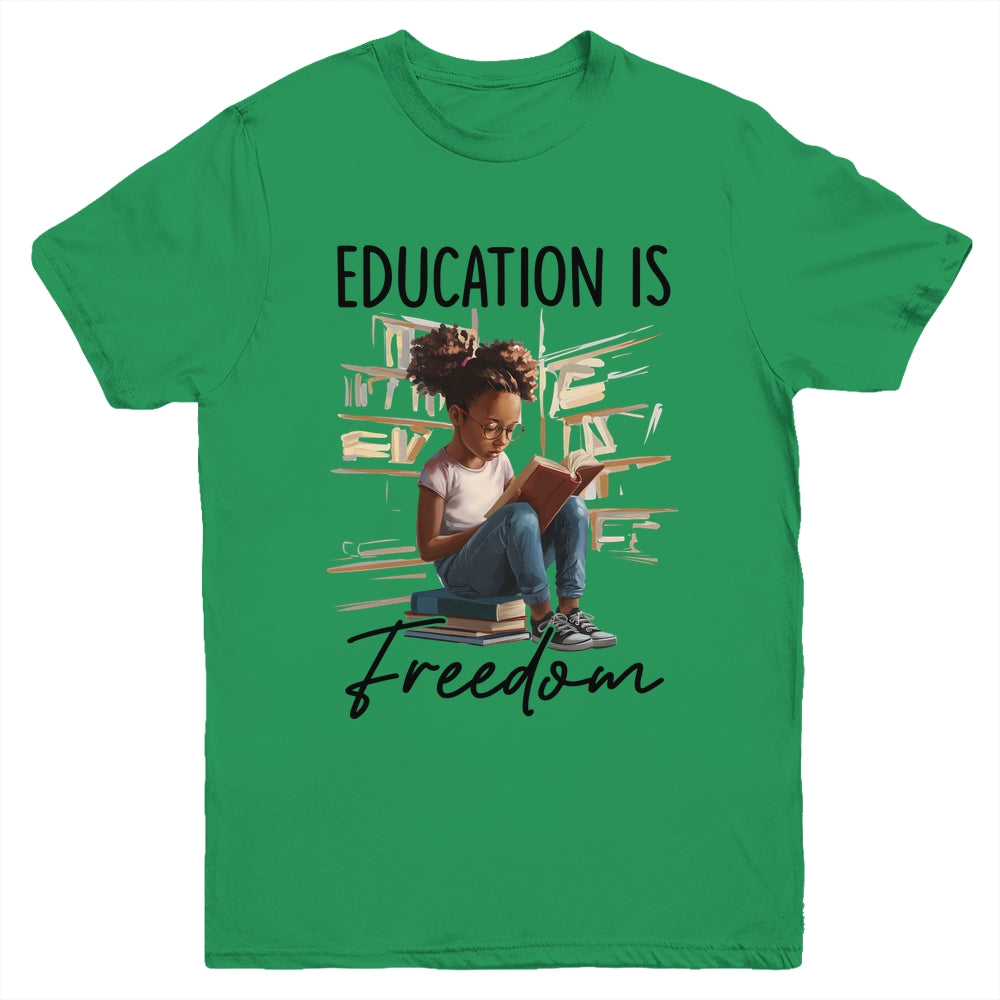 Education Is Freedom Black Teacher Books Black History Month Youth Shirt | teecentury
